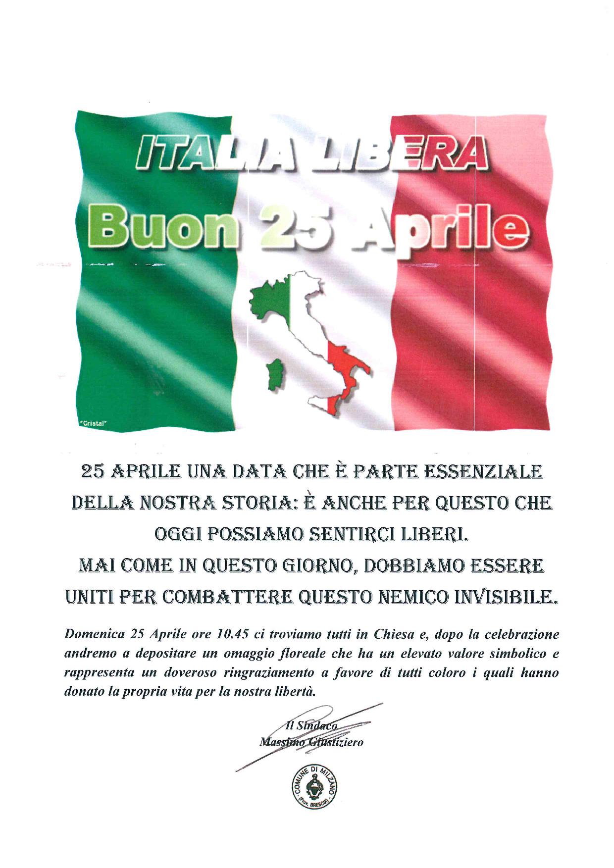 Celebrazioni 25 aprile 2021